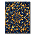 Golden Sapphire Radiant Floral Mandala Rug