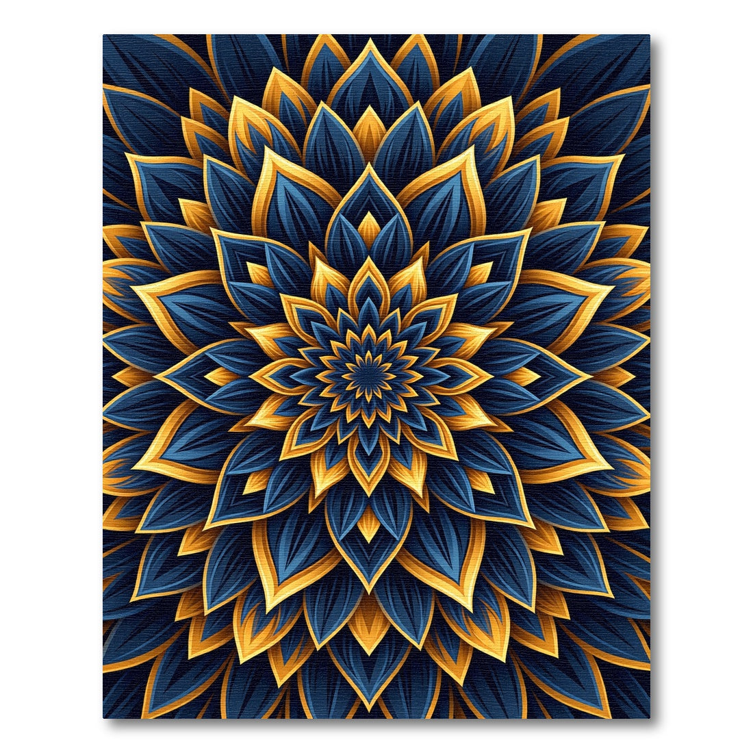 Golden Sapphire Radiant Floral Mandala Rug