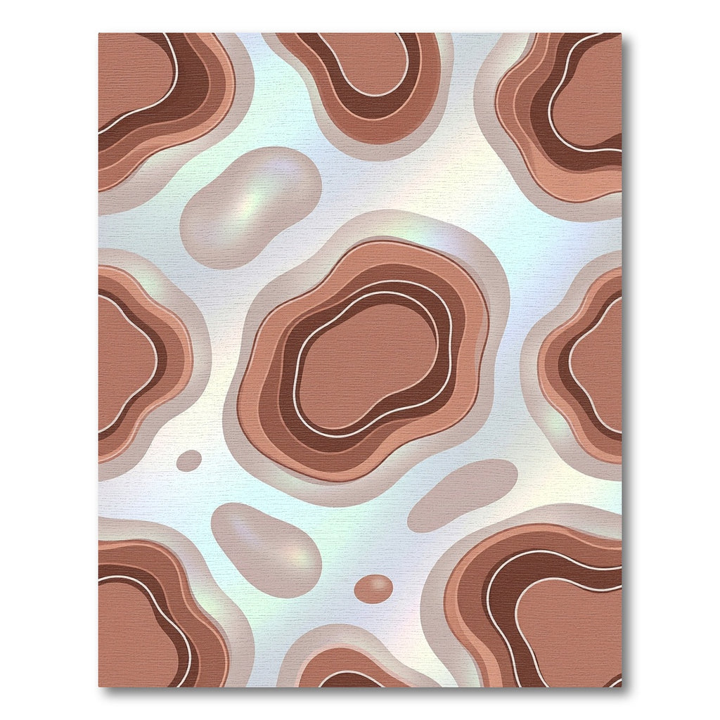 Earthy Terracotta Abstract Layered Contour Rug