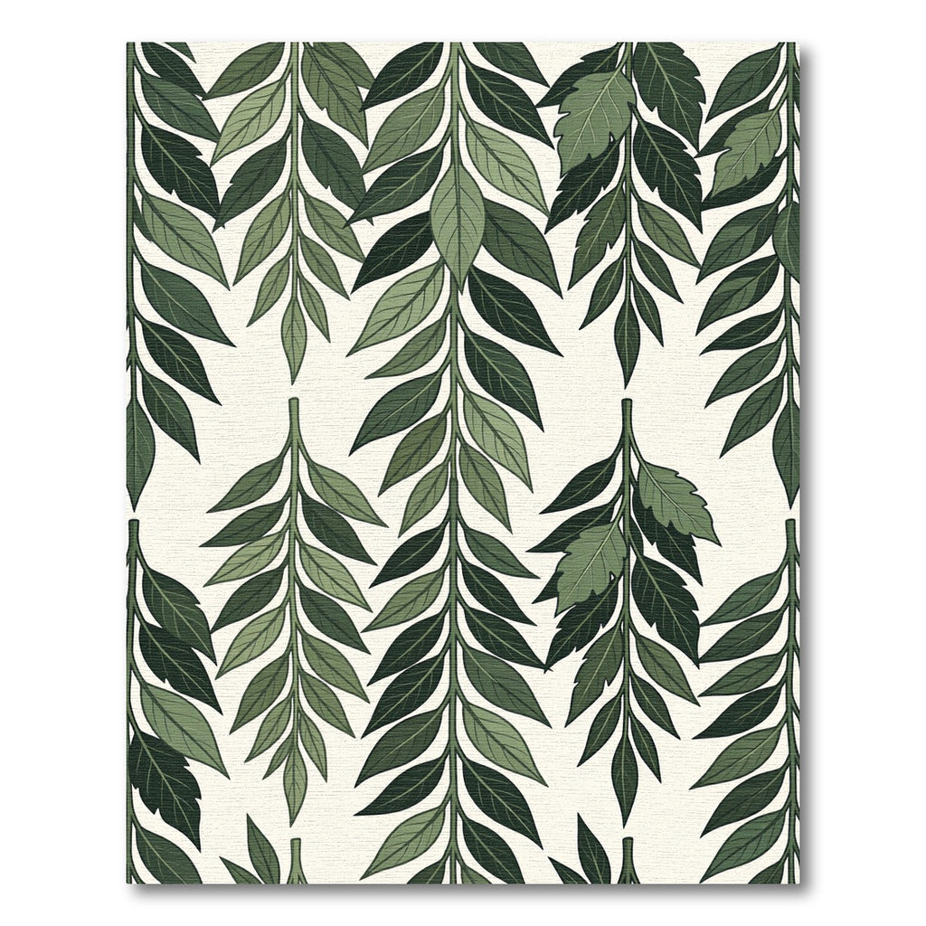 Shaded Green Leafy Vine Imprint Rug