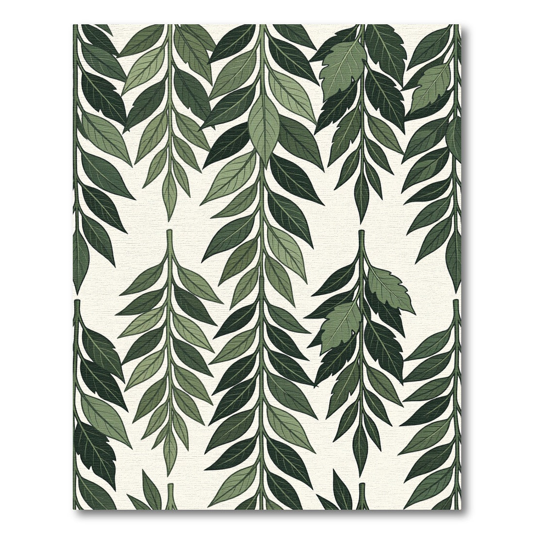 Shaded Green Leafy Vine Imprint Rug