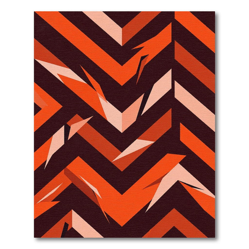 Bold Orange Jagged Chevron Composition Rug