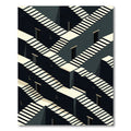 Dark Geometric Impossible Staircase Layout Rug