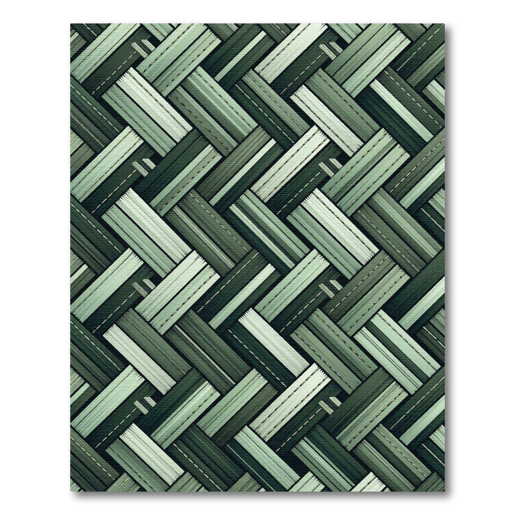 Sage Green Woven Herringbone Rug