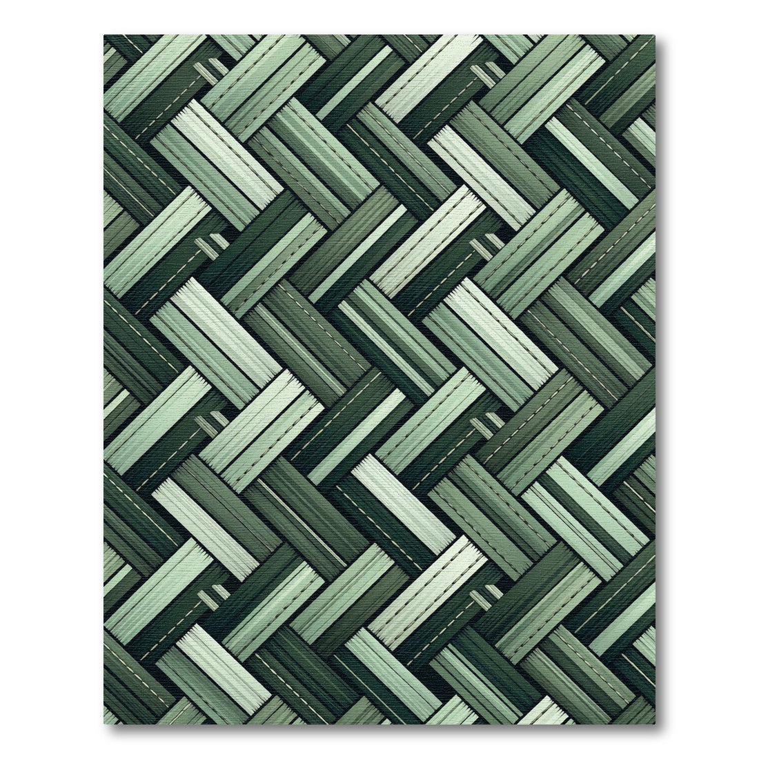 Sage Green Woven Herringbone Rug