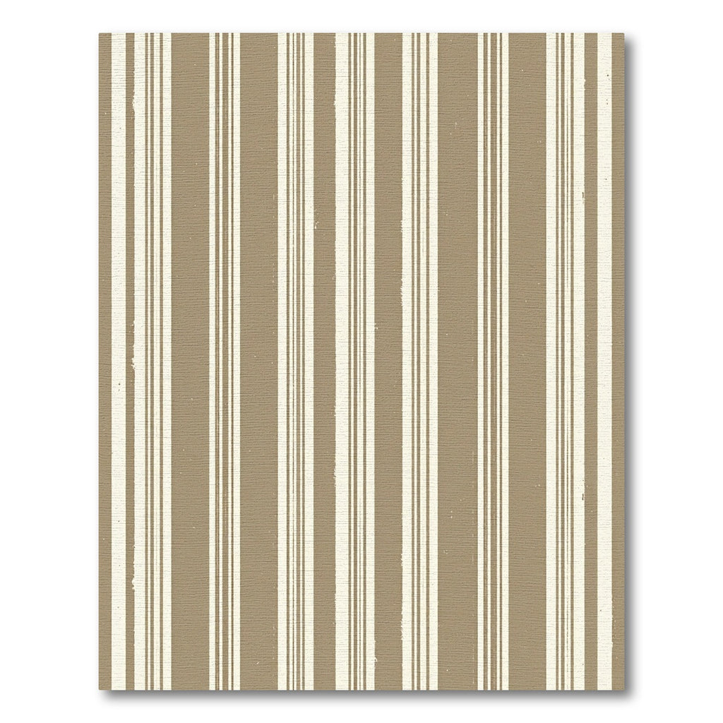 Earthy Taupe and Cream Linear Stripe Rug