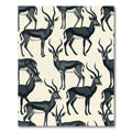 Elegant Black Gazelle Animal Illustration Rug