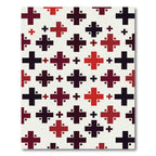 Crimson Black Cross Stitch Pattern Rug