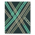 Crossed Tracks Aquamarine Tan Rug