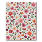 Pink Orange Flower Meadow Whimsical Rug