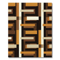 Warm Earth Tones Geometric Overlay Rug