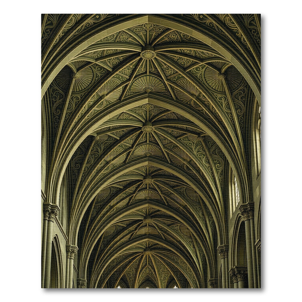 Gothic Deep Green Elaborate Arch Rug