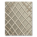 Neutral Taupe Angular Lattice Grid Rug