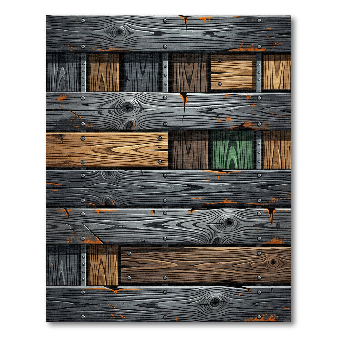 Weathered Wood Plank Graphic Rug