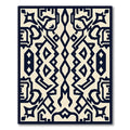 Bold Navy Geometric Tribal Rug