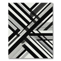 Monochrome Geometric Intersecting Linear Art Rug