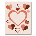 Terracotta Hearts Scattered Composition Rug