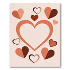 Terracotta Hearts Scattered Composition Rug