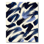 Deep Blue Ink Brush Strokes Rug