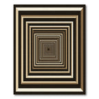 Monochrome Geometric Infinite Square Tunnel Rug