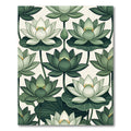 Botanical Sage Green Lotus Water Lily Rug