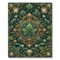 Ornate Golden Acanthus Botanical Medallion Rug