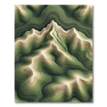 Sage Green Topographic Contour Landscape Rug