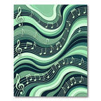 Aquatic Teal Musical Waves Rug
