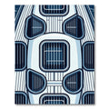 Modern Cobalt Geometric Architectural Grille Rug