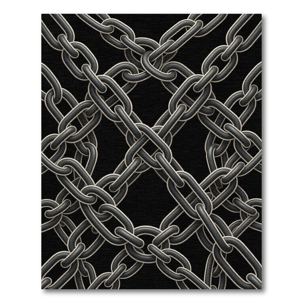 Dark Gray Interlocking Chain Rug