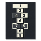 Minimalist Monochrome Geometric Hopscotch Square Rug