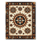 Tribal Sun Star Compass Medallion Rug
