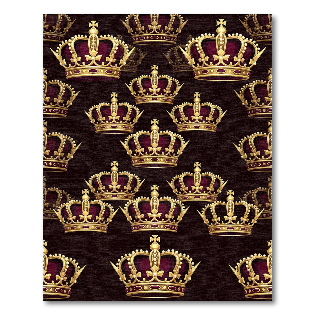 Regal Gold Crown Maroon Wallpaper Rug