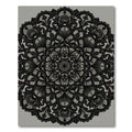 Intricate Black Floral Lace Mandala Rug
