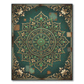 Emerald Ornate Floral Medallion Distressed Tapestry Rug
