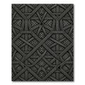 Intricate Charcoal Geometric Interlocking Lattice Rug