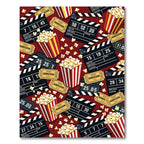 Cinema Popcorn and Clapperboard Red Rug