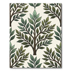 Green Leafy Tree Branches Seamless Pattern Rug