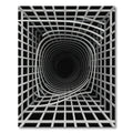 Monochrome Abstract Optical Vortex Grid Rug