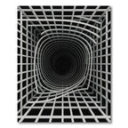 Monochrome Abstract Optical Vortex Grid Rug
