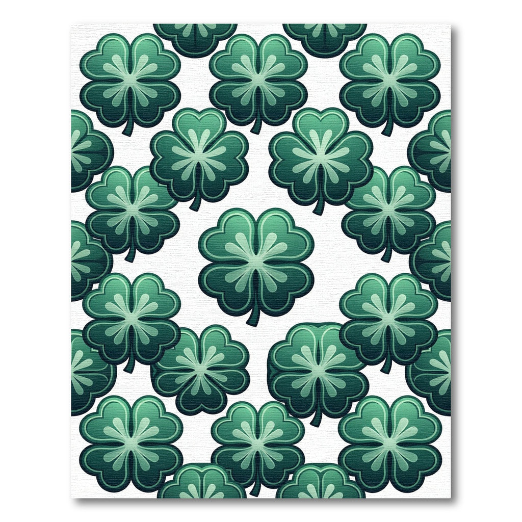 Emerald Four Leaf Clover Grid Rug
