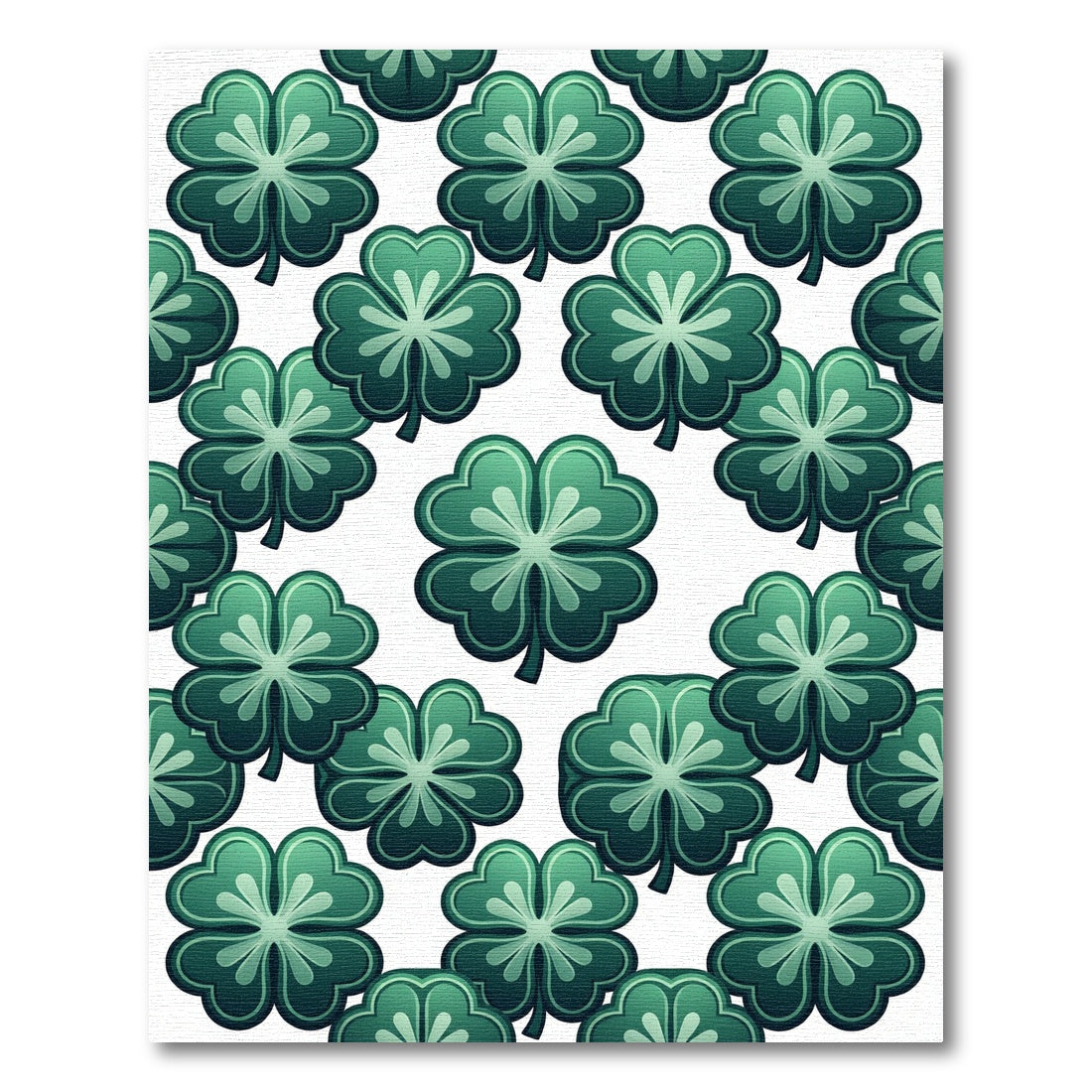 Emerald Four Leaf Clover Grid Rug