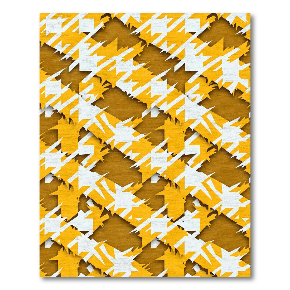 Bold Amber White Jagged Houndstooth Rug