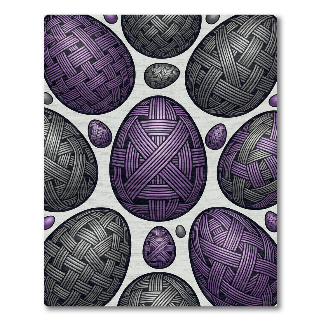 Woven Purple and Silver Spherical Geometric Rug