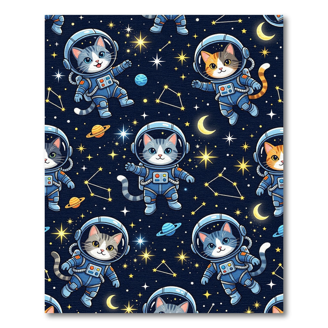 Cute Astronaut Cats in Deep Space Rug
