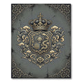 Imperial Gold Dragon Crest Gray Emblem Rug