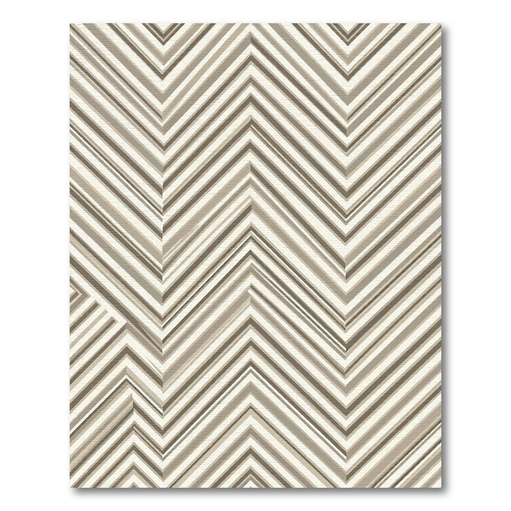 Taupe Geometric Chevron Striped Art Rug