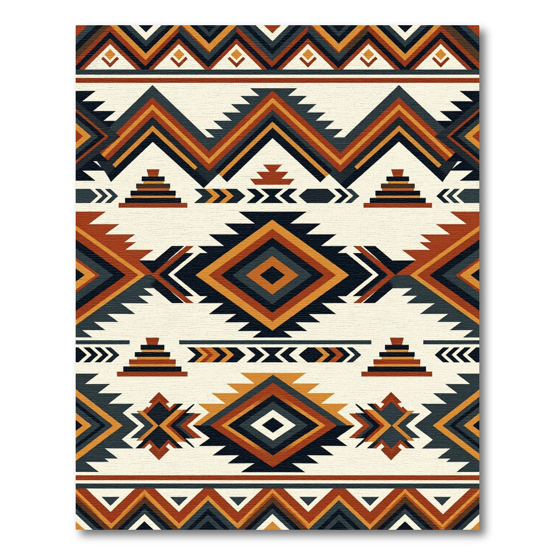 Navajo Inspired Diamond Geometric Rug