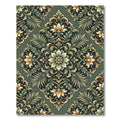 Rich Emerald Floral Acanthus Scroll Rug