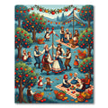 Whimsical Folk Orchard Harvest Celebration Rug